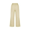 thumbnail image 5 of FAIWAD Women's Wide Leg Pants High Elastic Waisted Button Business Work Trousers Long Straight Pants, 5 of 6