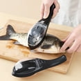 thumbnail image 3 of Fish Scaler with Knife,Fish Scaler Remover,Fish Scales Scraper with Lid Cover,2 in 1 Fish Cleaner Skin Scraper Brush Remover,Fish Scale Planer Tool Fish Scaler Fillet Knife Fish Cleaning Tool(Black), 3 of 7