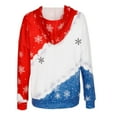 thumbnail image 5 of Women's Christmas Long Sleeve Tops Tshirts Snowman Button Print Hooded Pullover Casual Sweater Holiday Graphic Tees Blouses, 5 of 7