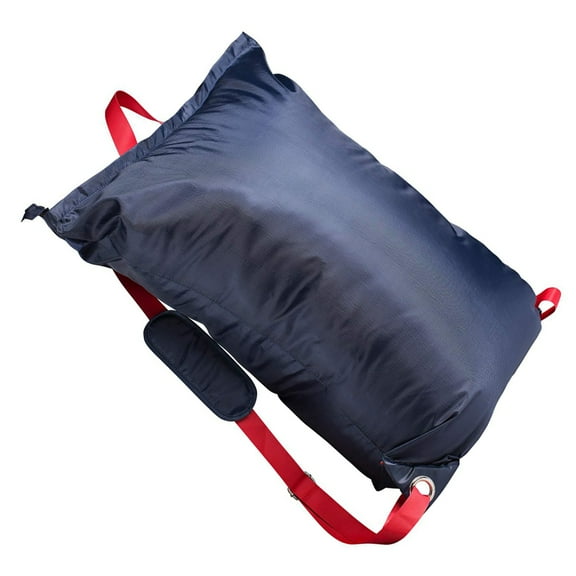 EXHUMKY 1Pc Blue Fabric Laundry Backpack Bag with Door Hook and Easy Clean