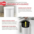 thumbnail image 3 of Hailo Compact-Box M Trash Can, 4 Gallon, Lid-Lift, Small Kitchen Bin, White, 3 of 10