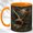 Orange, variant on Eagle Mountain Landscape Coffee Mug, Rustic Wildlife Mug, Ceramic 11 oz