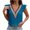 Blue, variant on Fesfesfes Work Out Tops Women's Summer Casual Tops Solid Color V Neck Short Sleeve Lace Fashion Tops Tshirts Shirts for Women 4(S)