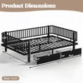 thumbnail image 5 of HICOMILA Queen Size Platform Bed with Storage Drawers, Metal Daybed Frame with Upgraded Safety Round-Pipe Design, Low Profile Design, Black, 5 of 7