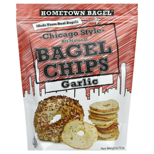 Hometown Bagel Bagel Chips, Garlic, 6 Oz
