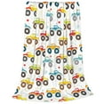 thumbnail image 2 of Honeii Cartoon Monster Trucks Print Fleece Blanket - Throw Blanket for Bed, Sofa, Couch, Camping, and Travel , Microplush Ultra Soft Warm Blanket-50"x40", 2 of 7
