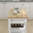 thumbnail image 6 of Kitchen Island Cart with Cabinet & Drawer & 3 Shelves, Rolling Storage Cart with Adjustable Shelves for Dining Room,White 01, 6 of 7
