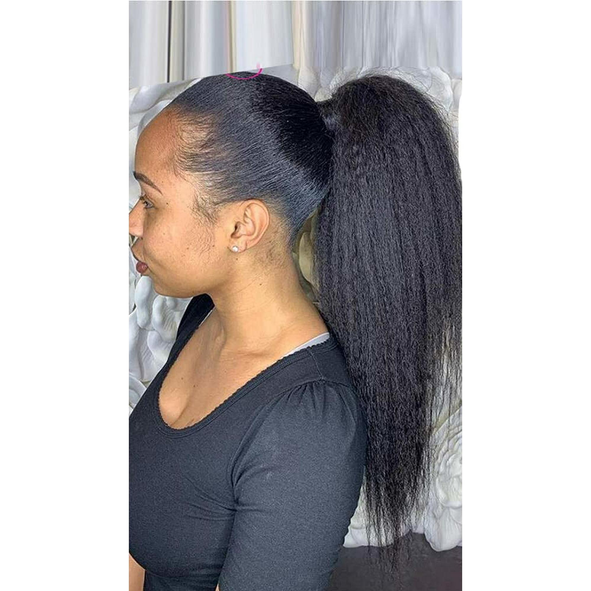Human Hair Ponytail Extensions Yaki Afro Kinky Straight Ponytail Wrap Around Human Hair Hairpiece with Clip in Ponytail (14Inch, Black) | Walmart Canada Human Hair Ponytail Extensions Yaki Afro Kinky Straight Ponytail Wrap Around Human Hair Hairpiece with Clip in Ponytail (14Inch, Black) | Walmart Canada