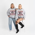 thumbnail image 6 of Women's Gameday Couture Ash Florida State Seminoles Oversized Fade Route Ringer Stripe Sweatshirt, 6 of 6