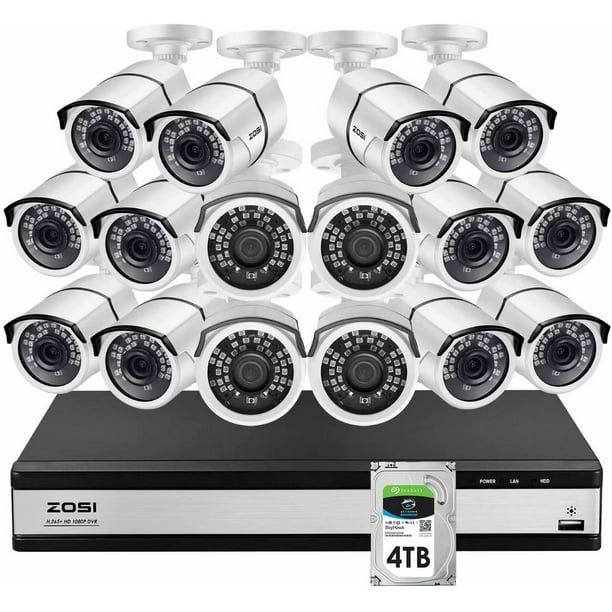 ZOSI H.265+ 1080p 16 Channel Security Camera System for Home,16 Channel