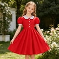 thumbnail image 2 of Vividxx Girls Dress Puff Sleeve Dress Color Block Dresses Party Daily Wear For Kids Formal 12-13 Years, 2 of 9