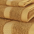 thumbnail image 2 of Beautiful by Drew Barrymore 6-Piece Dobby Bath Towel Set, Soft 100% Cotton, Amber Yellow, 2 of 5