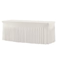 thumbnail image 2 of Table Skirt,Snug‑Fitting Elastic Ruffled Table Skirts,Washable Reusable Skirted Table Linen,Wrinkle Free Stretchy Table Cloths,Removable Draped Desk Skirting for Desk Decor,Home Use,Party, 2 of 4