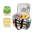 thumbnail image 2 of FORMRS Insulated Cooler Bag 24 Cans Capacity Soft Leakproof Lunch Box with Side Pockets, Blue Geometric, 2 of 7