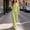 Green, variant on IUYRTFE Women's V-Neck 3/4 Sleeve Top and Wide Leg Pants Set with Pockets Casual Cotton Linen Two Piece Outfit