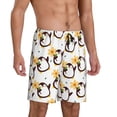 thumbnail image 2 of Vsdgher Penguin With Flowers Print Men's Pajama Shorts Lounge Bottoms Sleep Shorts Elastic Waist Lightweight PJ Shorts with Pockets-X-Large, 2 of 6