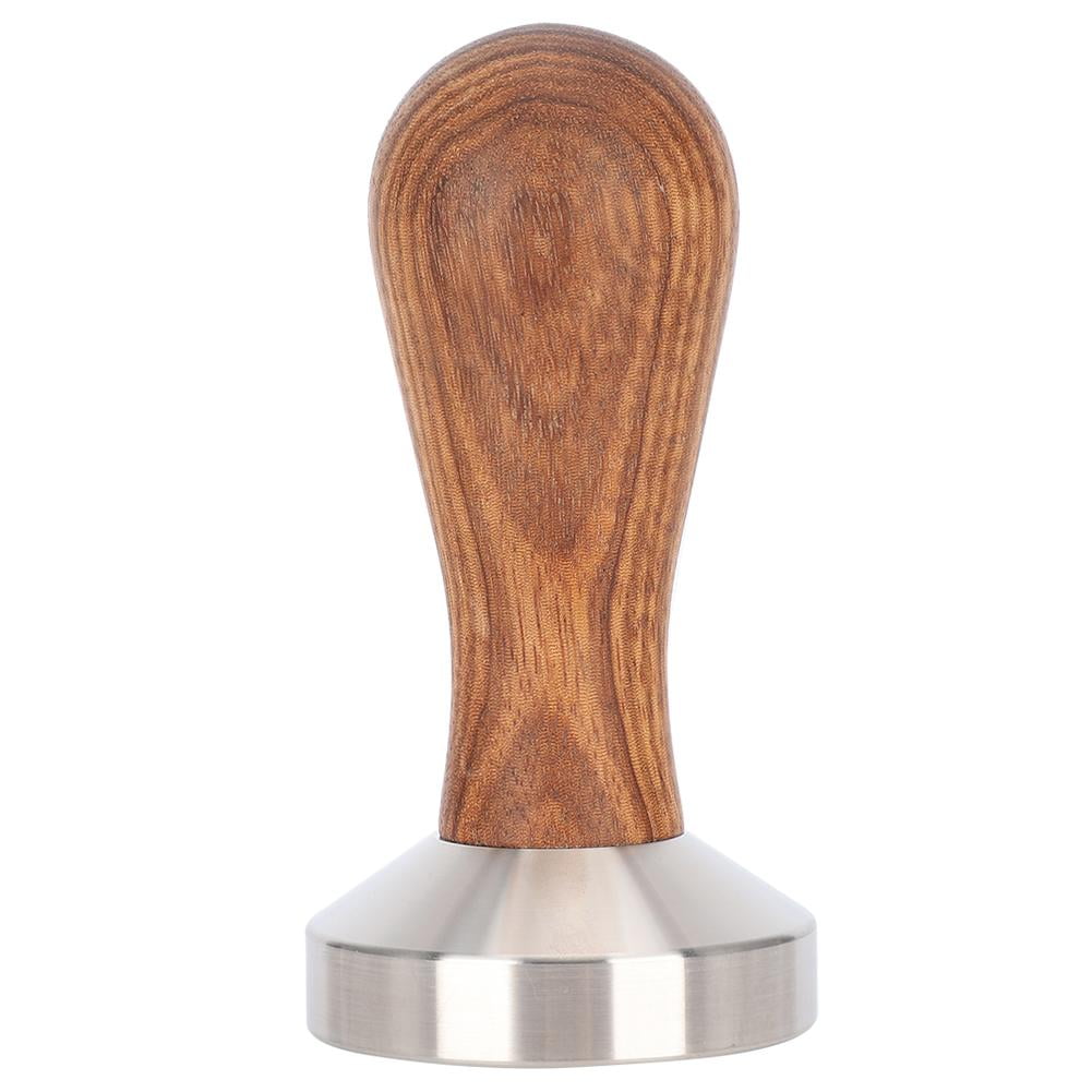 Wooden Handle Espresso Coffee Tamper Press Calibrated Automatic+58mm Flat Base 
