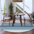 thumbnail image 4 of Blue Ombre Stripe Round Area Rug 5 FT, Non Slip Bedroom Rugs, Farmhouse Striped Gradient Washable Soft Circular Carpet Non-Shedding Floor Mat for Kitchen Dining Room Foyer Balcony Dorm, 4 of 8