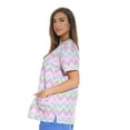 thumbnail image 3 of Just Love Women's Medical V-Neck Scrub Tops (Chevron Multi, X-Large), 3 of 3