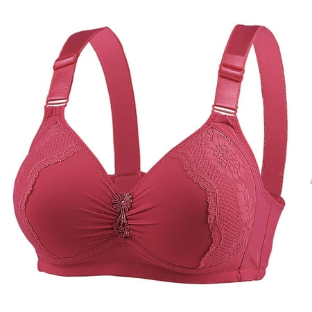 Fsqjgq Bras for Women Plus Size Large Bust Thin Cup Underwear Adjustable No Underwire Push Up Bras Bralette Padded Lightly Lined Wireless Bra 44