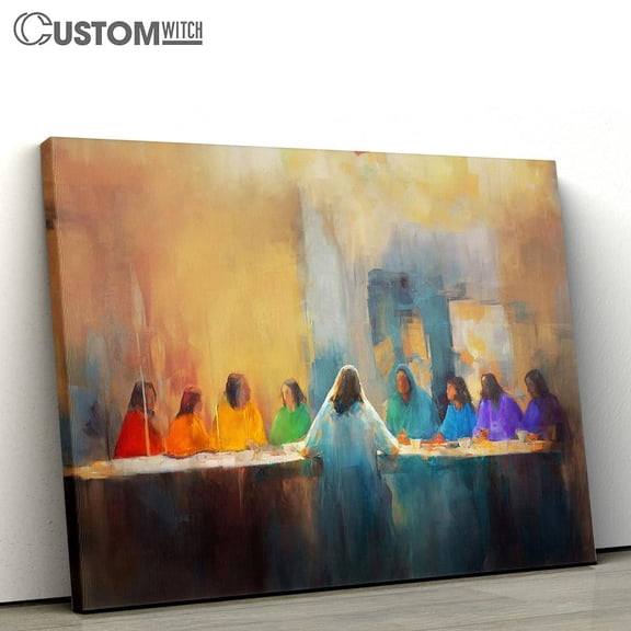 The Last Supper Christian Framed Canvas Wall Art, Bible Verse Scripture Home Decor for Office Living Room, Inspirational Religious Wall Decor Gift