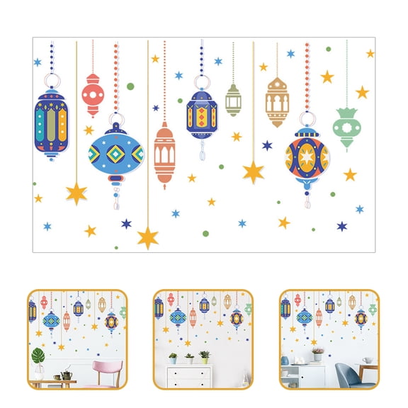 NICEXMAS Multicolor Lantern Wall Decal Decorative Art for Bedroom and Playroom Kids Room Decor