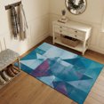 thumbnail image 3 of Area Rugs 4'x6'. Modern Blue Carpet Runner Indoor Outdoor Rugs Home Decor Aesthetic, Abstract Geometric Color Block Minimalist Non Slip Mats Washable Accent Rug for Living Room Bedroom, 3 of 8