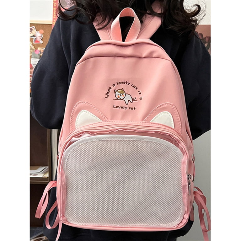 Pink Backpack with Cat Ears Amazon.com | Joymoze Stylish Shimmer Cat Ears Cute School  main image 4