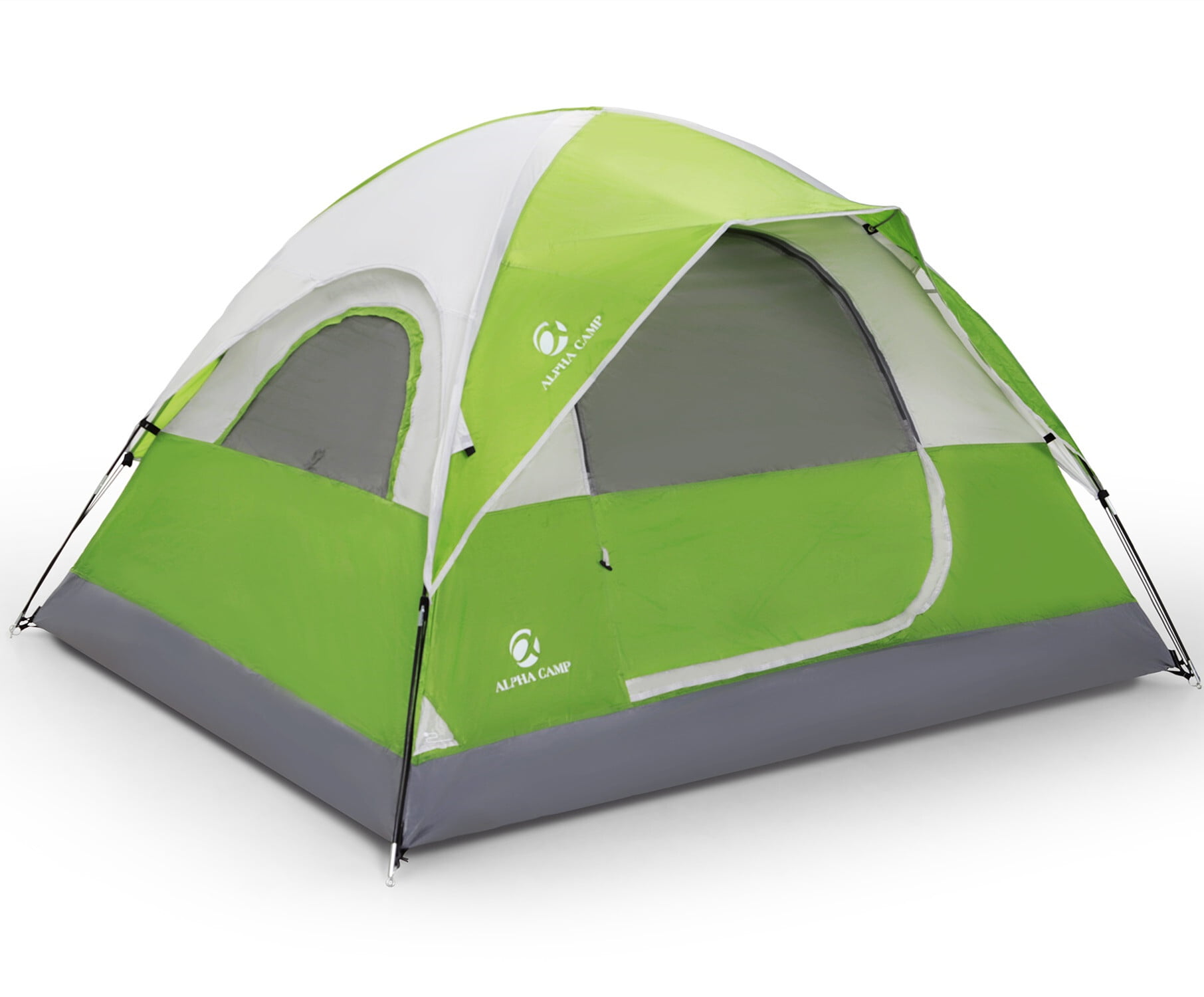 Alpha Camper 3-Person Camping Tent Portable Dome Tent with Carry Bag for  Outdoor Camping/Hiking, Green