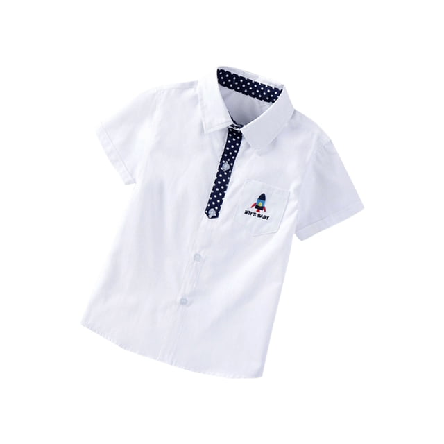 Birdeem Chemises pour Enfants Manches Courtes Imprimé Graphique Chemise Fine Décontractée pour Garçon de 3-8 Ans Chemise à Manches Courtes pour Enfants