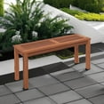 thumbnail image 6 of SSyao Patio Wood Bench, 2-Person Solid Wood Bench with Slatted Seat, 39.5" Long Loveseat with Stable Wood Frame, Indoor Outdoor Dining Bench for Backyard, Poolside, Entryway (1), 6 of 9