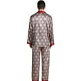 thumbnail image 2 of AMERTEER Men‘s Silk Pajamas Set Casual Print Home Service Two-Piece Set, 2 of 5