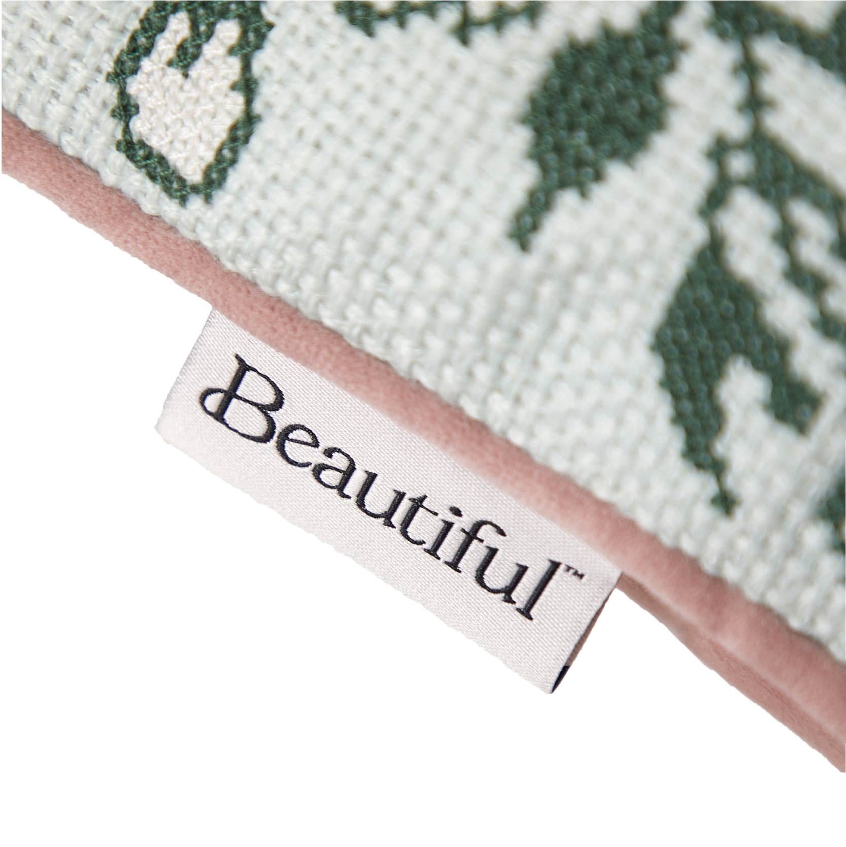 Beautiful Sentiment Needlepoint Lumbar Decorative Pillow by Drew Barrymore, 14" x 20"