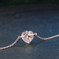 thumbnail image 4 of Women's Heart Bracelet Copper Electroplated Rose Pink Crystal Heart Charm Bracelet Fashionable Korean Jewelry for Girls, 4 of 5