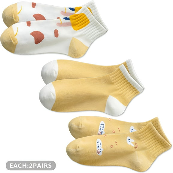 TELOLY 6Pairs Ankle Socks for Women,Cotton Womens Ankle Socks Size 7-9,Ankle Socks