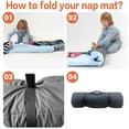 thumbnail image 5 of AOLOA Personalized Toddler Nap Mat for Daycare, Custom Name Kids Sleeping Bag with Pillow and Blanket for Preschool Kindergarten, Navy Dinosaur Design Nap Mats Easy Carry, 5 of 8