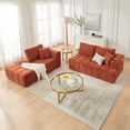 thumbnail image 6 of Leumius 108" L-Shaped Sectional Sofa,Chenille Boneless Couch, Modern 3-Seat Upholstered Cloud Couch Sectional with Deep Seat and Cup Holders for Living Room,No Assembly Required,Orange, 6 of 14