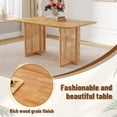thumbnail image 4 of Chinese country retro solid wood dining table, simple modern imitation rattan dining table, wooden dining table.Suitable for dining room, living room, office.Natural Style Solid Wood Dining Table., 4 of 14
