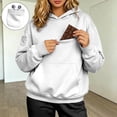 thumbnail image 4 of Xijirk Women Hoodies for Women Oversized Pullover Sweatshirt with Hidden Earphone Pocket for Daily Casual Wear,White,XXL, 4 of 7