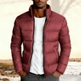 thumbnail image 3 of gbyLJF Men's Lightweight Zipper Down Jackets Winter Long Sleeve Solid Color Coats Casual Stand Up Coolar Puffer Jacket with Pockets, 3 of 5
