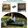thumbnail image 3 of Porch Swing Cushions, Outdoor Swing Replacement Cushions 3 Seater with Backrest, Waterproof Bench Cushion with Ties,for Patio,Porch, Garden,Backyard (Green 60 * 40 in), 3 of 14