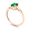 thumbnail image 2 of 1 ct Oval Cut Simulated Emerald Solitaire 14K Rose Gold Womens Engagement Ring, 2 of 5