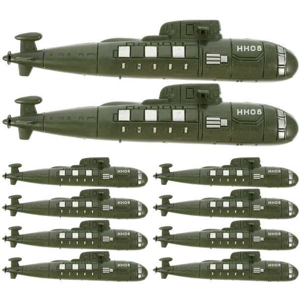 10 Submarinos de Juguete para Simulación Militar, Ideales para Decorar Mesas de Arena.