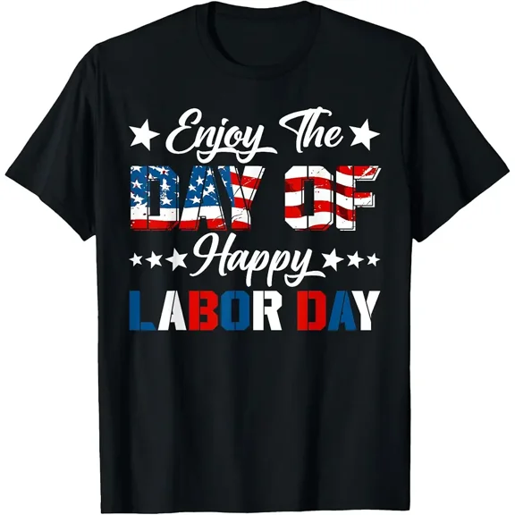 Men's Patriotic USA Flag Labor Day Graphic T-Shirt