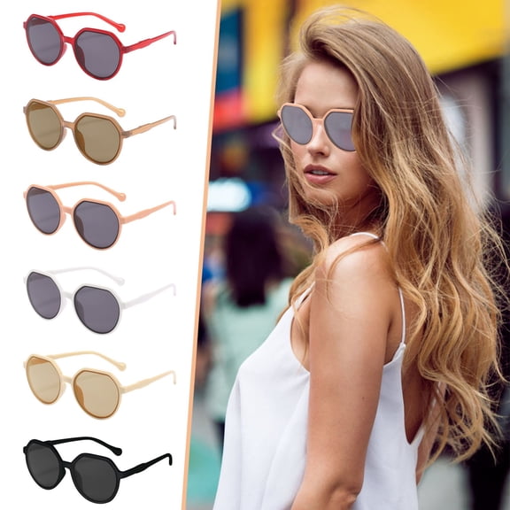Miorin Under $5 Oval Fashion Sunglasses For Women Trendy Classic Shades Protection Pink Frame Black Lens Sunglasses
