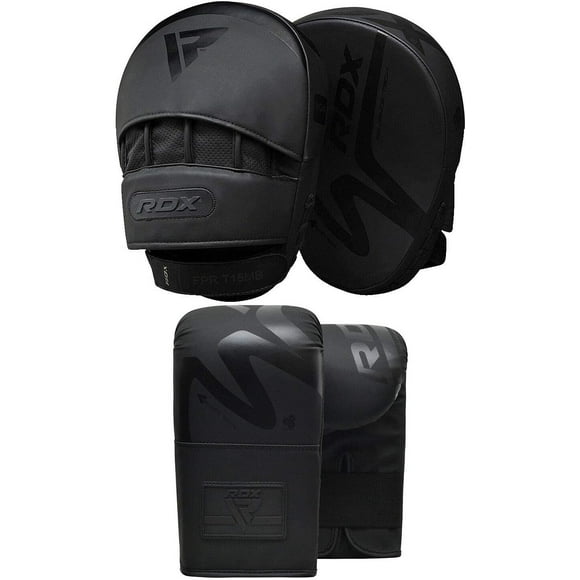 RDX Boxing Pads and Bag Gloves Set, ConvEX Skin Leather Hook and Jab Target Focus with Punch Mitts, Hand Strike Shield for Muay Thai, Boxercise, Kickboxing, Martial Arts, Karate, MMA Training