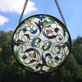 thumbnail image 2 of Inspirational Christmas Gift - Blue Flower Diamond Xmas Stained Glass Hanging Ornament - Festive Holiday Tree Decoration, Gift for Family & Friends, Collectible 2025, 2 of 3
