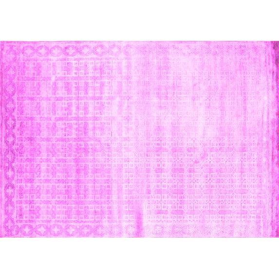 Ahgly Company Indoor Rectangle Abstract Pink Contemporary Area Rugs, 8' x 10'