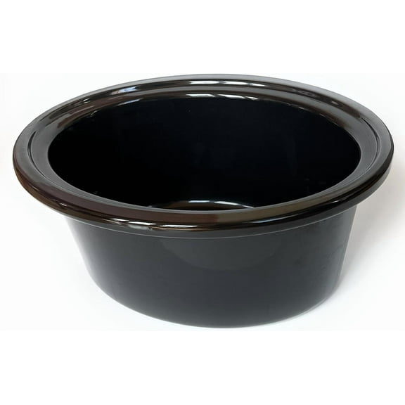 Replacement Slow Cooker Stoneware Insert Pot, 7 Quart, Compatible with CrockPot Slow Cooker Models SCCPVLF712-S-BR and CPSCVTS70LL-S, Black