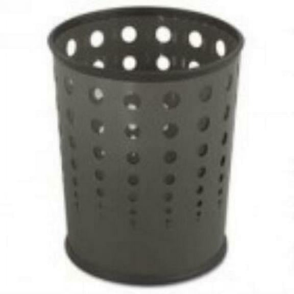 Safco Bubble Wastebasket, Round, Steel, 6gal, Black